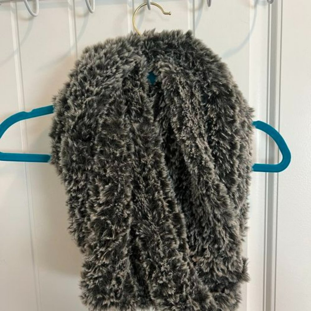 Grey Combo Infinity Fur Scarf